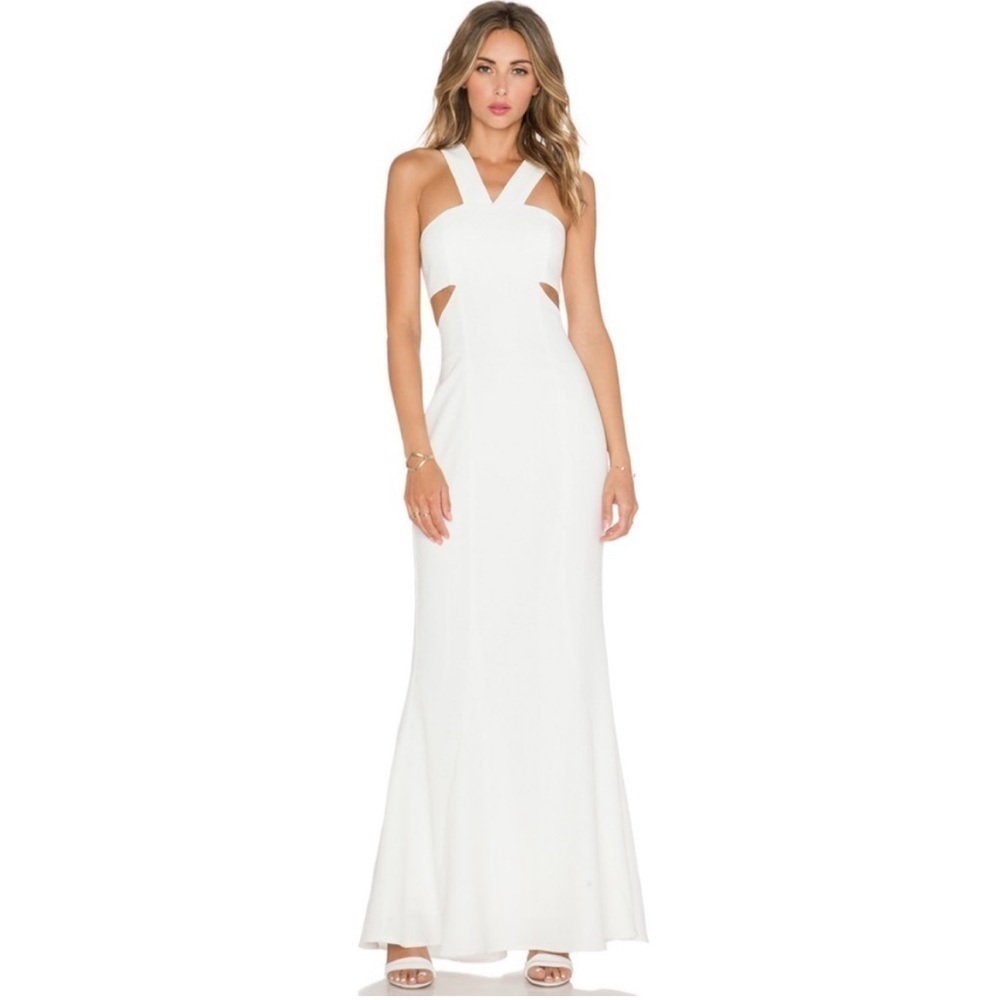 Revolve JARLO Daciana Maxi Dress Evening Gown White Cutout Gown Size S New NWT - Picture 7 of 13